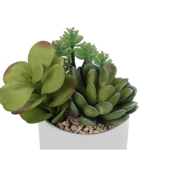 White Green Seven-Inch Succulent Indoor Table Potted Artificial Plant, Set of Two, image 3